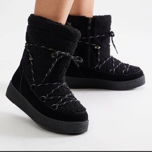 Black Rain Snow Winter boots